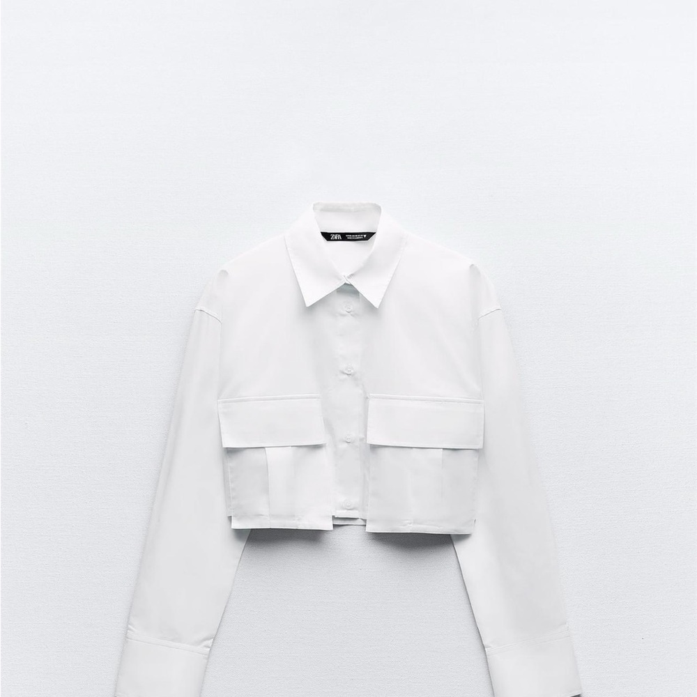 Zara White Cropped Blazer